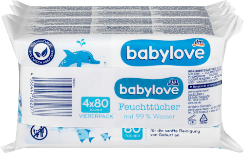 Feuchttücher mit 99% Wasser (4x80 St) babylove