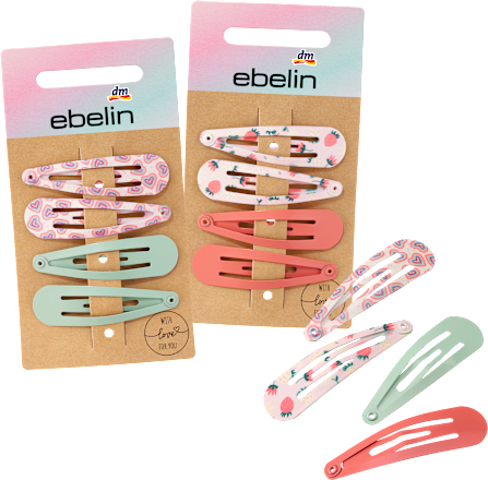 Haarclips Herzen/Erdbeeren ebelin