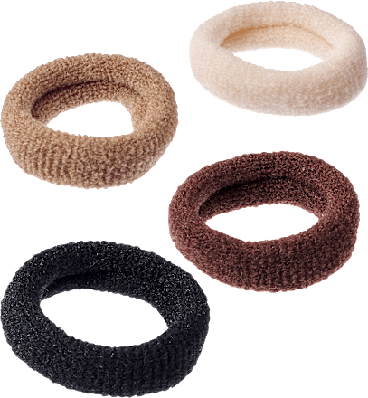 Haargummis weich mini, schwarz/Brauntöne ebelin