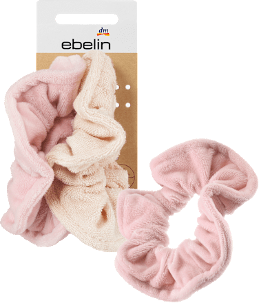 Scrunchies aus Frottee und Mikrofaser rosa ebelin