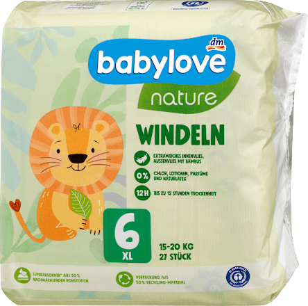 Pieluchy nature rozm. 6, XXL, 15-20 kg babylove nature