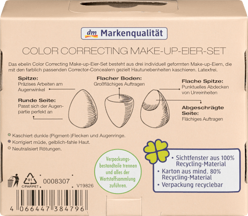 Color Correcting Make-up Eier-Set ebelin