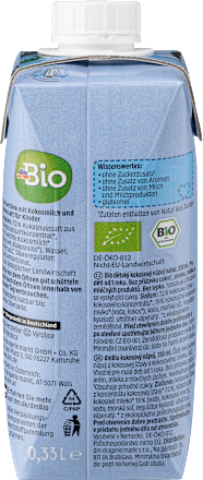 Bio natúr kókuszital gyerekeknek, 1 éves kortól dmBio