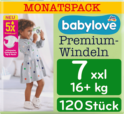 Windeln Premium  Monatspack Gr. 7 XXL 16+ kg babylove