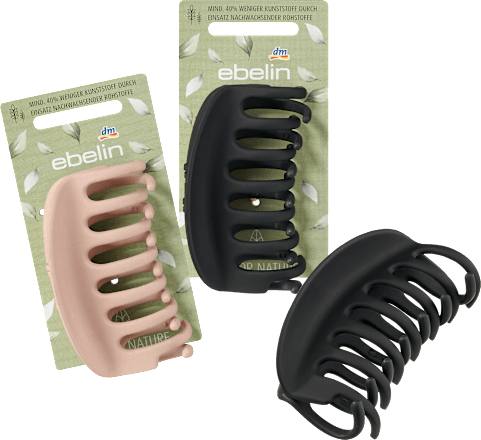 Haarklammer recycelt groß schwarz / rosa ebelin