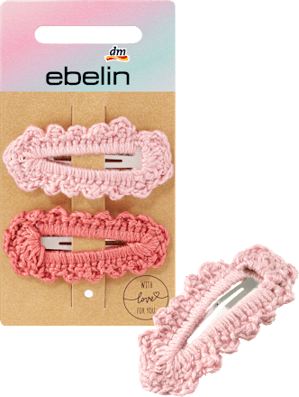 Haarclips gehäkelt Rosa-Töne ebelin