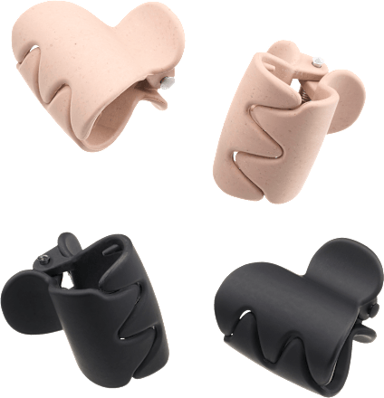 Haarklammern recycelt mini schwarz / rosa ebelin