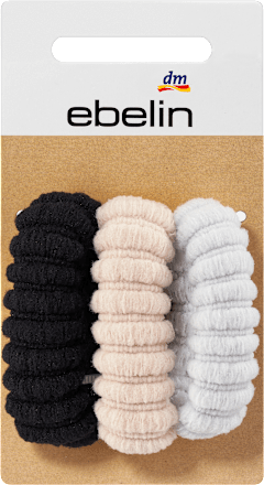 Haargummi gerippt schwarz, beige, grau ebelin