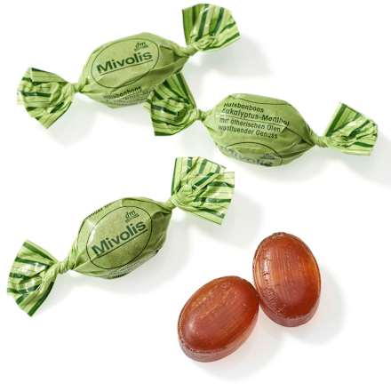 Halsbonbons Eukalyptus-Menthol zuckerfrei Mivolis
