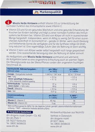 Gorąca malina dla dzieci Mivolis