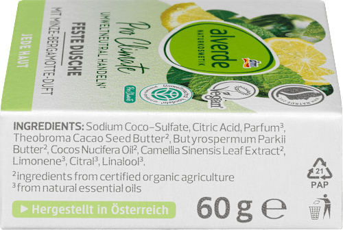 Feste Dusche mit Minze-Bergamotte-Duft alverde NATURKOSMETIK