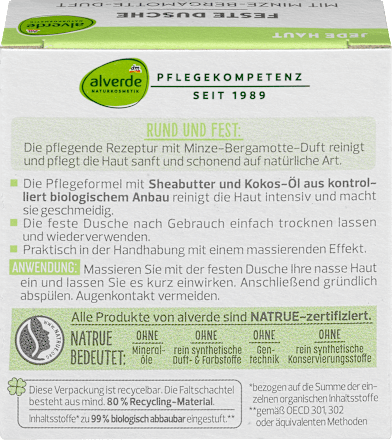 Gel de duș mentă bergamotă alverde NATURKOSMETIK