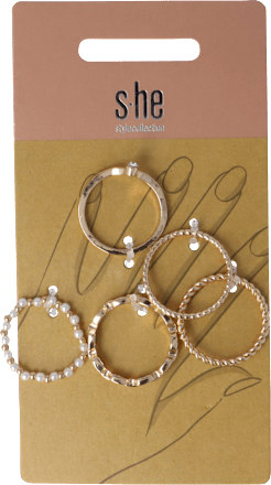 Set anelli dorati s-he stylecollection
