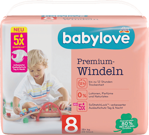 Windeln Premium Gr. 8 18+ kg babylove