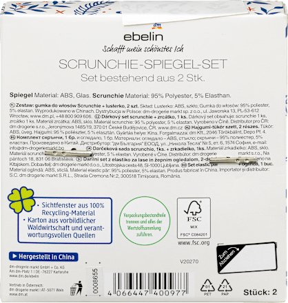 Geschenkset Spiegel + Haargummi ebelin