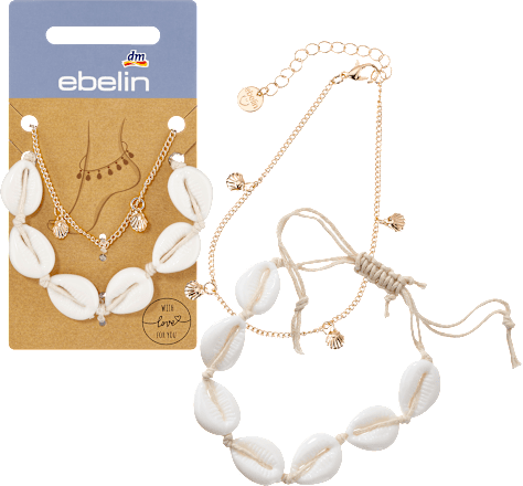 Fußketten Muscheln Gold-Optik ebelin