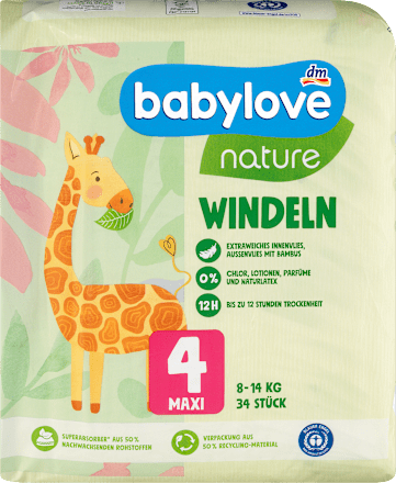 Pieluchy nature rozm. 4, Maxi, 8-14 kg babylove nature