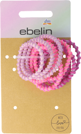 Elastici per capelli rigati rosa ebelin