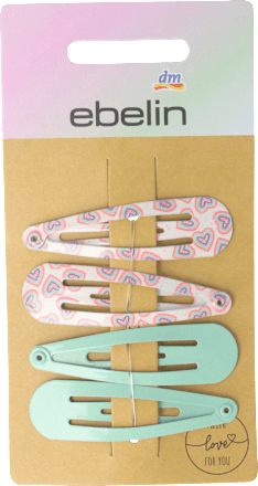 Mollette turchesi e rosa con cuori ebelin