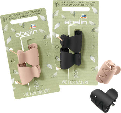 Haarklammern recycelt mini schwarz / rosa ebelin