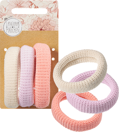 Haargummis aus Stoff strukturiert Langhaarmädchen