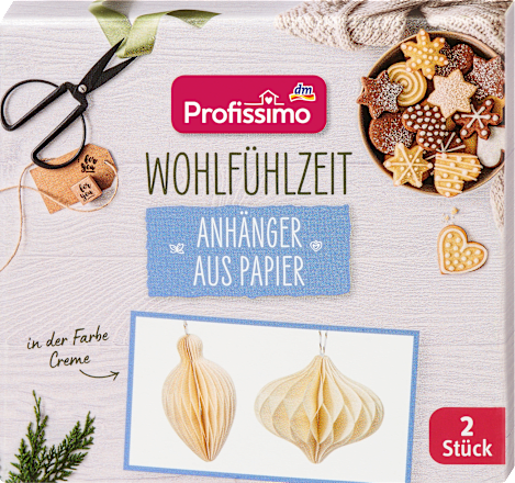 Anhänger aus Papier, creme Profissimo