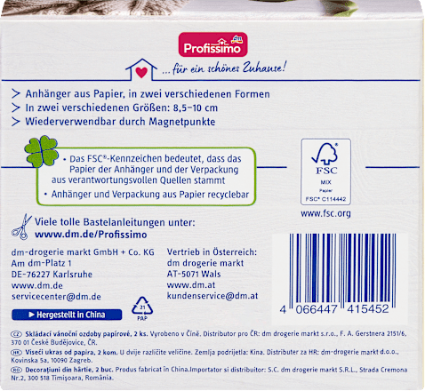 Anhänger aus Papier, creme Profissimo