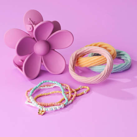 Haarklammer Blume pink ebelin