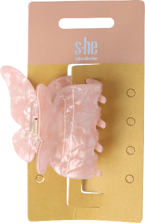 Mollettone per capelli rosa a farfalla s-he stylecollection