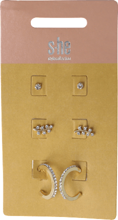Set orecchini dorati con brillanti s-he stylecollection