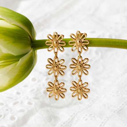 Ohrhänger Blume Gold-Optik ebelin