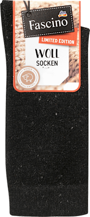 Socken mit Wolle schwarz Gr. 35-38 Fascino