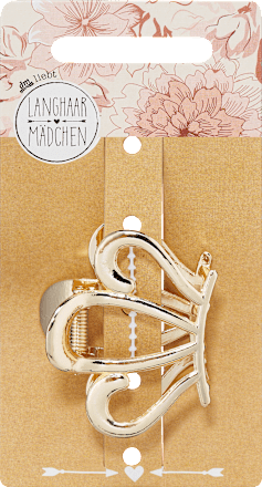 Haarklammer Metall Gold-Optik Langhaarmädchen