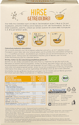 Getreidebrei Hirse ab dem 5. Monat dmBio