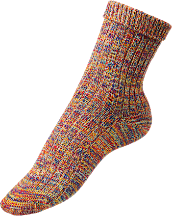 Socken in Strick-Optik mit Umschlagbund bunt Gr. 35-38 Fascino