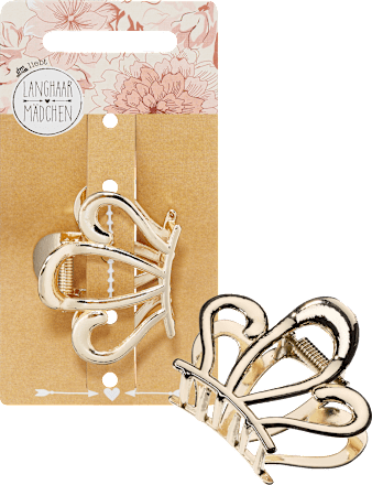 Haarklammer Metall Gold-Optik Langhaarmädchen