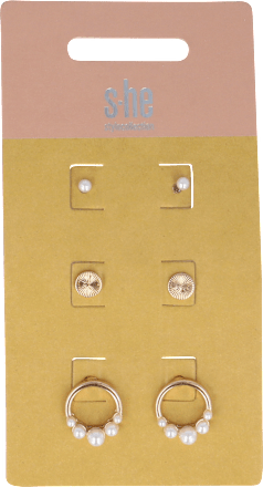 Set orecchini dorati con perle s-he stylecollection