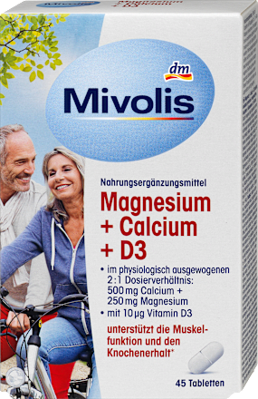 Magnesio, calcio e vitamina D3 in compresse Mivolis