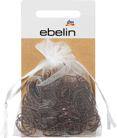 Mini-Haargummis in Organza-Säckchen schwarz / braun  ebelin