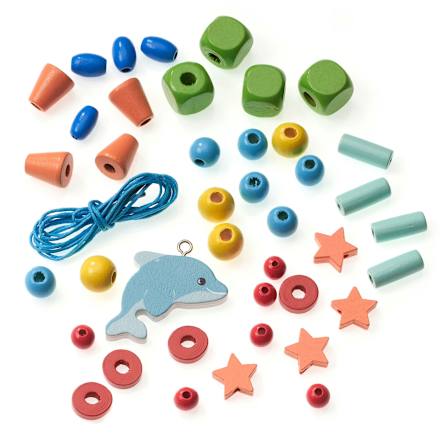 Bi-ba-bunte Holzperlenkette Delfin, 1 Set SauBär