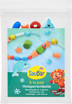 Bi-ba-bunte Holzperlenkette Delfin, 1 Set SauBär