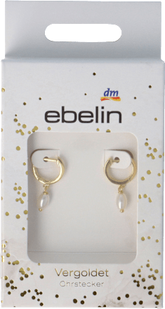 Orecchini dorati con perle pendenti ebelin