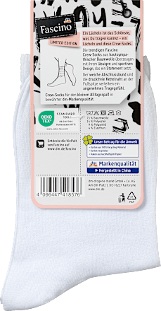 Crew Socken "Amour", weiß & bunt, Gr. 35-38 Fascino