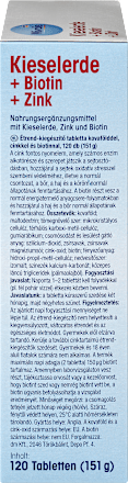Kieselerde + Biotin + Zink Tabletten Mivolis