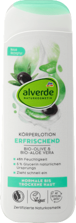 Osvežilni losjon za telo z bio oljko in bio aloe vero alverde NATURKOSMETIK