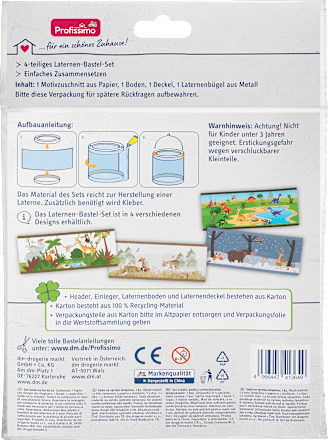 Laternen-Bastelset Dschungel 4-teilig Profissimo