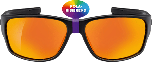 Sport-Sonnenbrille Schwarz mit orange getönten Scheiben SUNDANCE