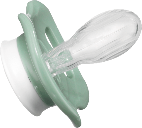 Schnuller Silikon symmetrisch, beige/grün, Gr.3, ab 16 Monate babylove