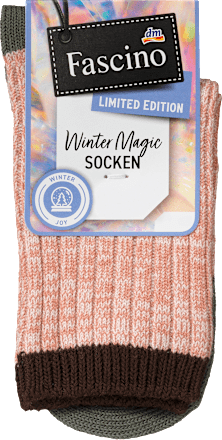 Socken mit Ripp-Struktur, rosa & grün, Gr. 35-38 Fascino