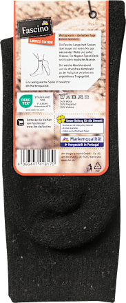 Socken mit Wolle schwarz Gr. 39-42 Fascino
